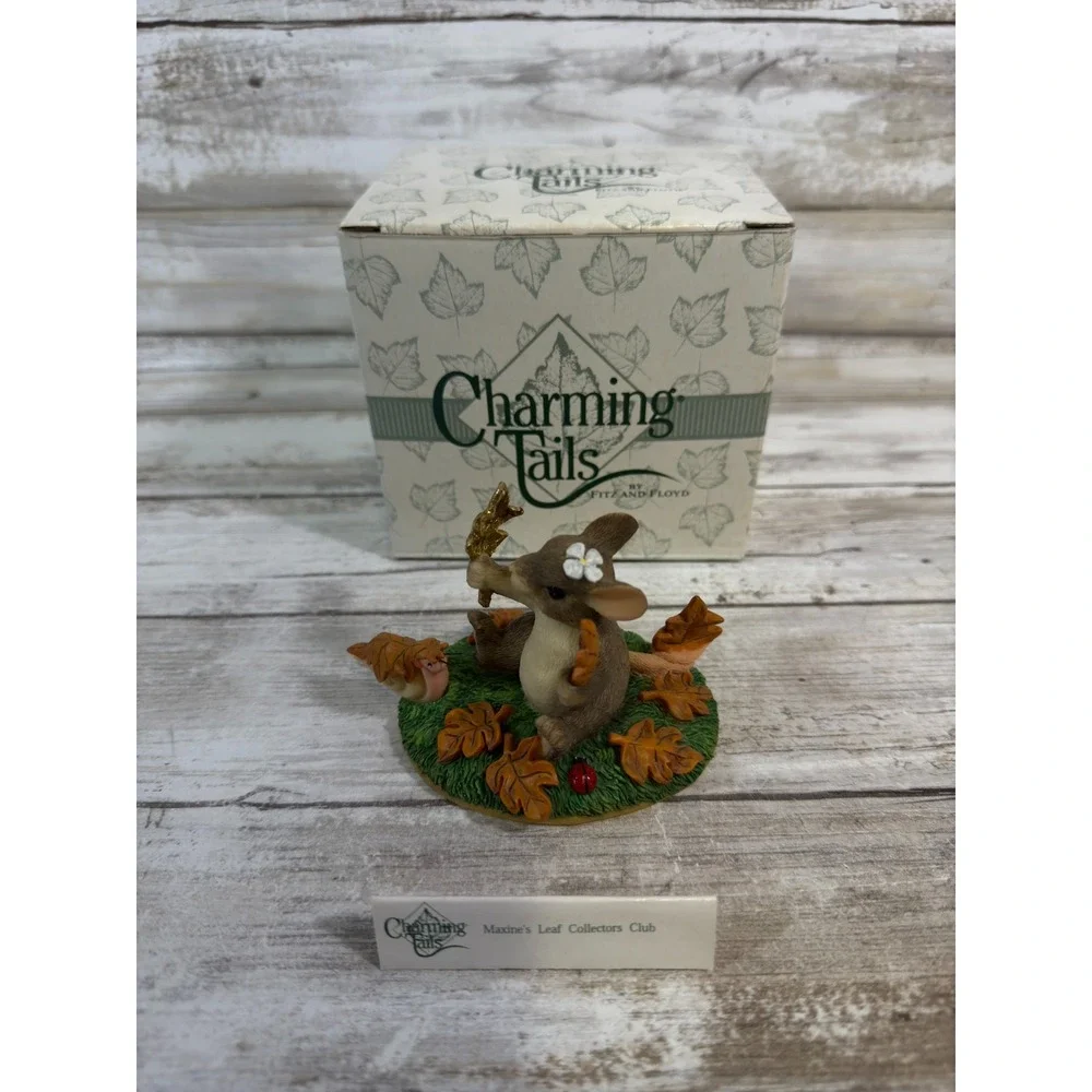 Charming Tails Maxine's Leaf Collection 1997 Club 98701‎ Mouse Fitz Floyd Boxed